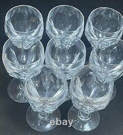 Royal Brierley Crystal England Set of Eight Cut Crystal Wine Glasses