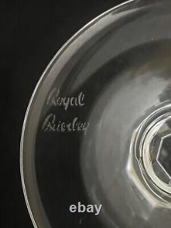 Royal Brierley Crystal England Set of Eight Cut Crystal Wine Glasses