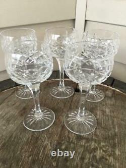 Royal Brierley Crystal Gainsborough Wine Hock Glasses x 5 Excellent