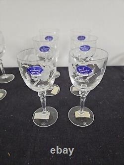 Royal Doulton Crystal Country Rose Wine Glasses Set of Six Lead Crystal New