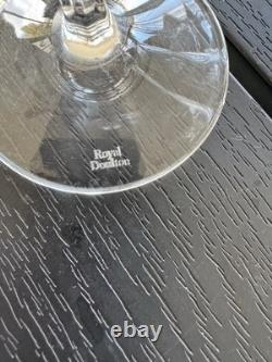 Royal Doulton Wellesley Crystal Wine Glasses - 8 oz 8.25 in TallSet Of 5