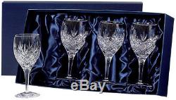 Royal Scot Crystal'edinburgh' 4 Large Wine Glasses Gift Boxed (new)