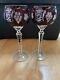 Ruby Red Wine Hock Goblet Lead Cystal Ajka Crystal Hungary Grapes & Star Cut Ste