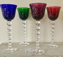 SAINT ST LOUIS CRYSTAL HOCK wine glass BUBBLES dark blue NEW! List $310