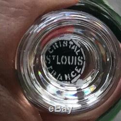 SAINT ST LOUIS CRYSTAL HOCK wine glass BUBBLES green emerald NEW! List $310