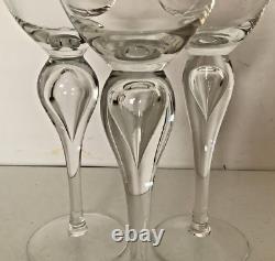 SASAKI Silhouette Set Of 3 Tall Wine Glasses Air Bubble Stems 10 5/8 Tall EUC