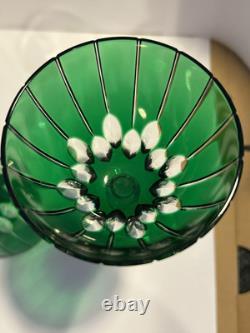 SET (2) Murano Crystal Wine Glasses Emerald Green? Purchased Italy Artist AUTO SET (2) Murano Crystal Wine Glasses Emerald Green? Purchased Italy Artist AUTO