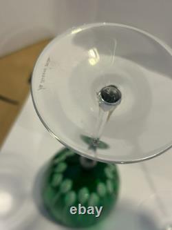 SET (2) Murano Crystal Wine Glasses Emerald Green? Purchased Italy Artist AUTO SET (2) Murano Crystal Wine Glasses Emerald Green? Purchased Italy Artist AUTO