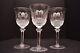 SET 3 SAINT St LOUIS Crystal Tommy Continental Wine Goblets Glass Stems 7 1/8