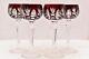 SET 4 BOHEMIAN CZECH CUT TO CLEAR CRYSTAL RED WINE Glasses GOBLETS Hocks Stems
