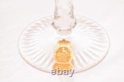 SET 4 BOHEMIAN CZECH CUT TO CLEAR Hock Wine GLASSES Goblets Multicolor NOS w BOX