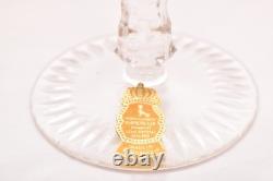 SET 4 BOHEMIAN CZECH CUT TO CLEAR Hock Wine GLASSES Goblets Multicolor NOS w BOX