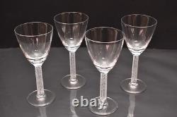 SET 4 LALIQUE Crystal Glass PHALSBOURG Bordeaux Wine Glasses Frosted ART DECO