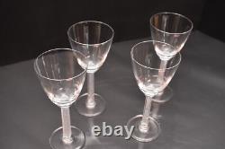 SET 4 LALIQUE Crystal Glass PHALSBOURG Bordeaux Wine Glasses Frosted ART DECO