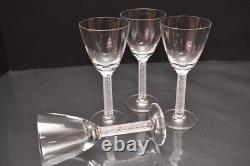 SET 4 LALIQUE Crystal Glass PHALSBOURG Bordeaux Wine Glasses Frosted ART DECO