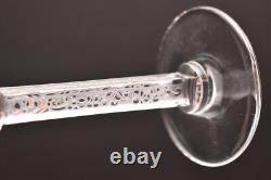 SET 4 LALIQUE Crystal Glass PHALSBOURG Bordeaux Wine Glasses Frosted ART DECO