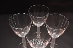 SET 4 LALIQUE Crystal Glass PHALSBOURG Bordeaux Wine Glasses Frosted ART DECO