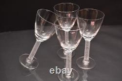 SET 4 LALIQUE Crystal Glass PHALSBOURG Bordeaux Wine Glasses Frosted ART DECO