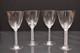 SET 4 LALIQUE Crystal Glass PHALSBOURG Claret Wine Glasses Frosted Stem ART DECO