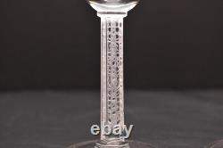 SET 4 LALIQUE Crystal Glass PHALSBOURG Claret Wine Glasses Frosted Stem ART DECO