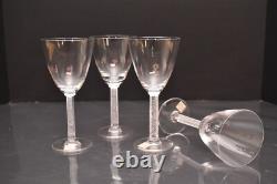 SET 4 LALIQUE Crystal Glass PHALSBOURG Claret Wine Glasses Frosted Stem ART DECO