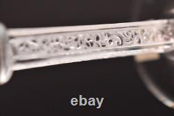 SET 4 LALIQUE Crystal Glass PHALSBOURG Claret Wine Glasses Frosted Stem ART DECO