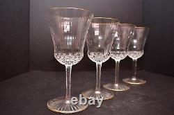 SET 4 ST Saint LOUIS Crystal APOLLO GOLD 7 Continental Wine Goblets Glasses