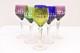 SET 6 BOHEMIAN CZECH CUT TO CLEAR Multi Color WINE HOCKS GOBLETS CRYSTAL GLASSES