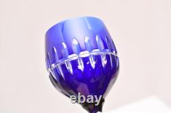 SET 6 BOHEMIAN CZECH CUT TO CLEAR Multi Color WINE HOCKS GOBLETS CRYSTAL GLASSES