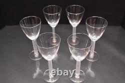 SET 6 LALIQUE Crystal Glass PHALSBOURG ART DECO Bordeaux Wine Glasses Frosted