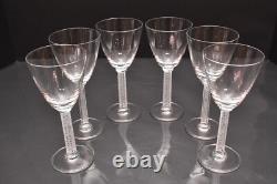 SET 6 LALIQUE Crystal Glass PHALSBOURG ART DECO Bordeaux Wine Glasses Frosted