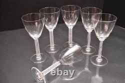 SET 6 LALIQUE Crystal Glass PHALSBOURG ART DECO Bordeaux Wine Glasses Frosted