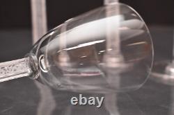 SET 6 LALIQUE Crystal Glass PHALSBOURG ART DECO Bordeaux Wine Glasses Frosted