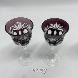 SET 6 NACHTMANN Andernach Crystal Multicolor Wine Cordial Glasses 4 3/8