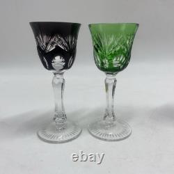 SET 6 NACHTMANN Andernach Crystal Multicolor Wine Cordial Glasses 4 3/8