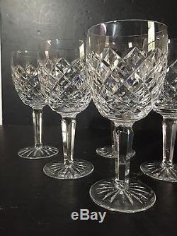 SET 6 WATERFORD COMERAGH WATER goblets GLASSES 7 Crystal wine stemware