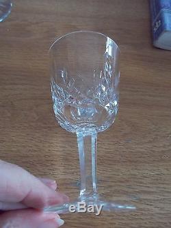 SET 7 Waterford Crystal LISMORE Port Wine Goblets Glasses Stems 4 1/4 Signed