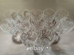 SET OF 12 Waterford 7 CRYSTAL KILDARE CLARET WINE GLASSES Plain Base