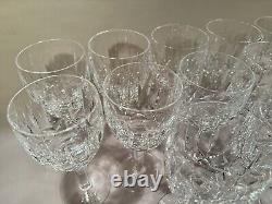 SET OF 12 Waterford 7 CRYSTAL KILDARE CLARET WINE GLASSES Plain Base