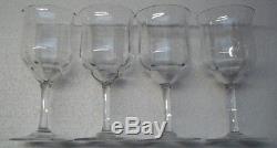 SET OF 4 BACCARAT Crystal CAPRI Optic 6 Claret Wine Glasses. France. Signed