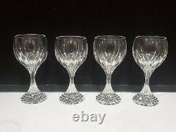 SET OF 4 BACCARAT France MASSENA Crystal 6-3/8 Wine Glasses