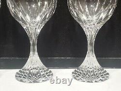 SET OF 4 BACCARAT France MASSENA Crystal 6-3/8 Wine Glasses