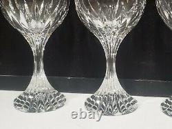 SET OF 4 BACCARAT France MASSENA Crystal 6-3/8 Wine Glasses