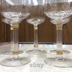 SET OF 7- Christian Dior GAUDRON Gold Crystal Wine Glasses 8 inch