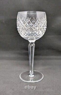 SET OF 8! 7 3/8 Wine Hocks by WATERFORD IRELAND Alana Cut Crystal Glasses