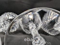 SET OF 8! 7 3/8 Wine Hocks by WATERFORD IRELAND Alana Cut Crystal Glasses