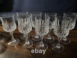 SET OF 8 CRISTAL D'ARQUES PARIS WINE GLASSES ELEGANT CRYSTAL- 7 1/8 Tall