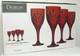 SET OF 8 CRYSTAL RED GODINGER DUBLIN WINE GOBLETS BRAND NEWithBOX