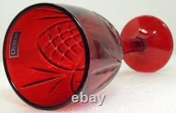 SET OF 8 CRYSTAL RED GODINGER DUBLIN WINE GOBLETS BRAND NEWithBOX