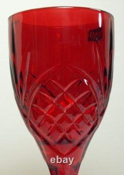 SET OF 8 CRYSTAL RED GODINGER DUBLIN WINE GOBLETS BRAND NEWithBOX